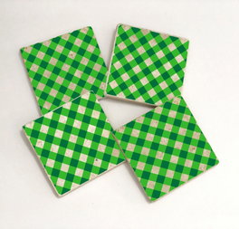 Hermia Juego de 4 Posavasos de Piedra Natural Multicolor TBA5021